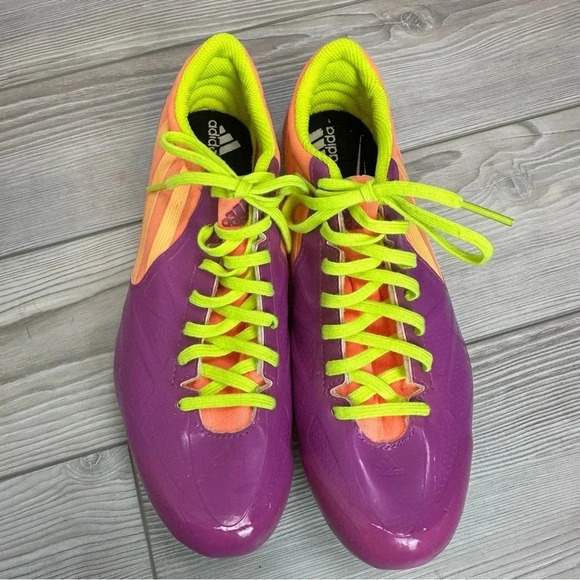 Adidas Women’s Track And Field Cleats Size 8 Purple/Green - Picture 1 of 12